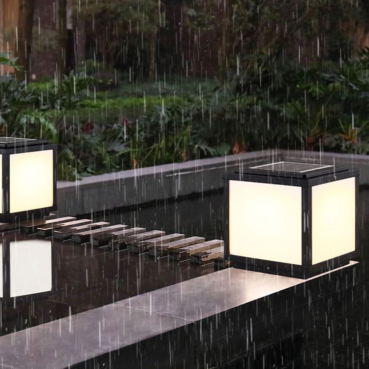 Modern Minimalist Pillar Lamp Geometric Outdoor Light for Garden