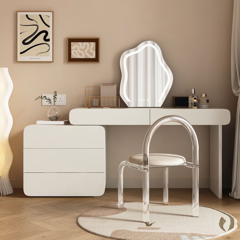 Scandinavian Vanity Set White Bedroom Mirror Vanity Dressing Table
