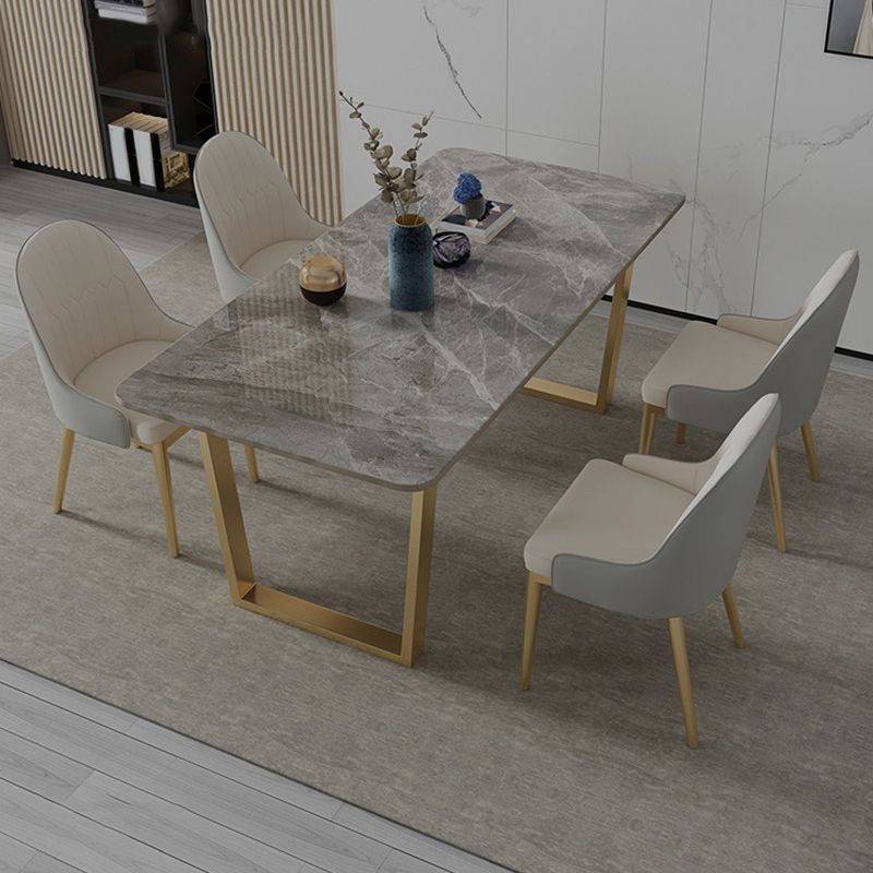 Nordic 1/5/7 Pieces Dining Set Rectangle Stone Dining Table for Cafe Dining Room