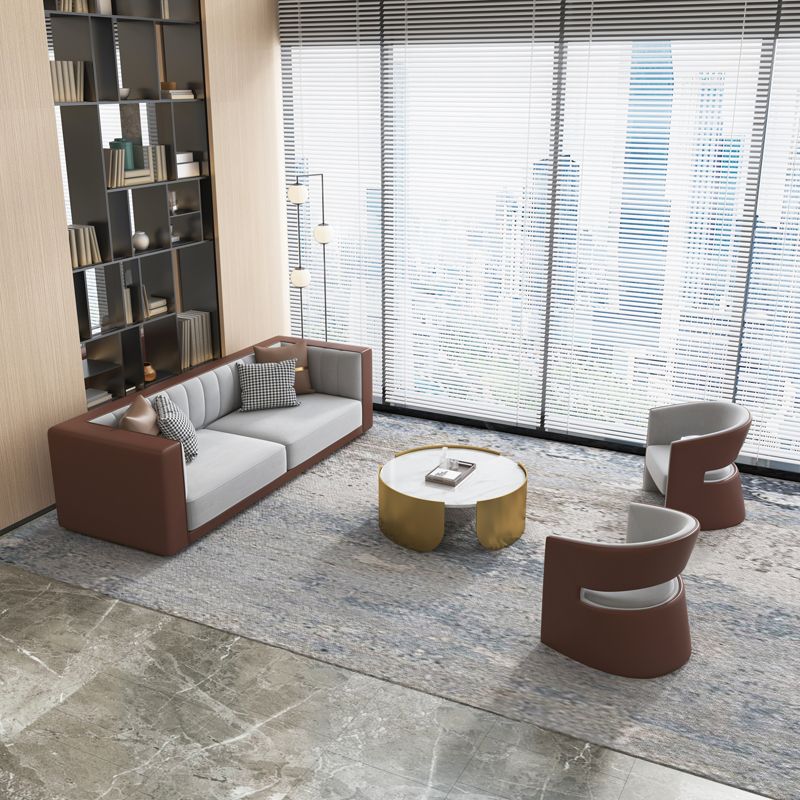 Modern Style Arm Chair Faux Leather Parsons Chairs for Dining Room
