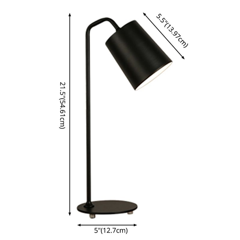 Cylindrical Bedside Reading Book Lamp Metal 1 Head Macaron Style Table Light