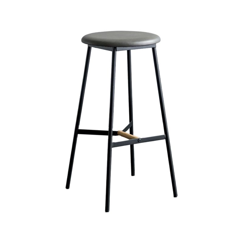 Industrial Backless Bar-stool PU Leather Bar Stool with Metal Legs