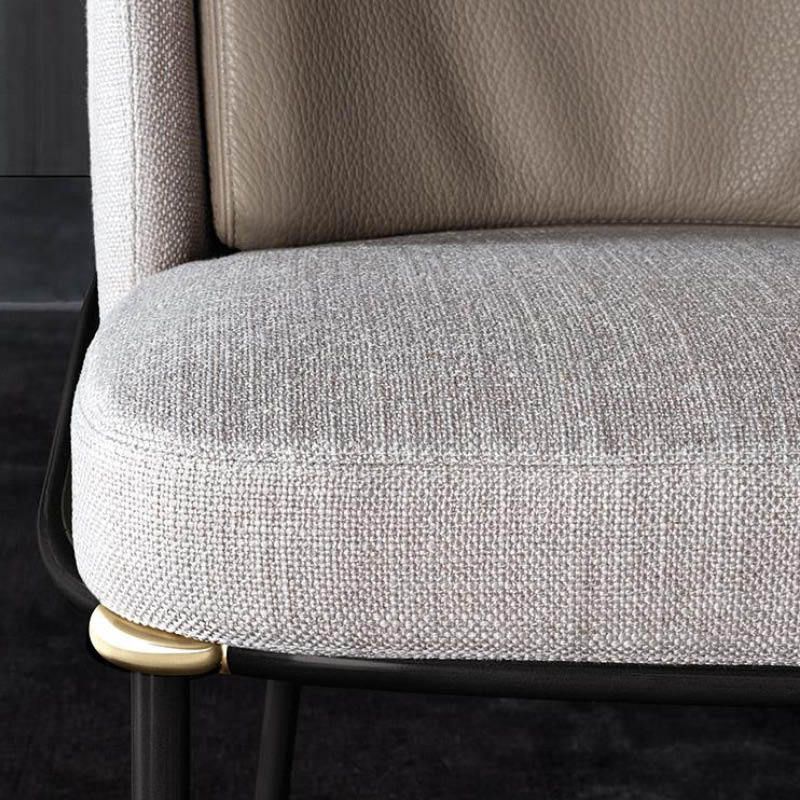 Glam Parsons Side Chair Linen Indoor Dining Chair for Living Room