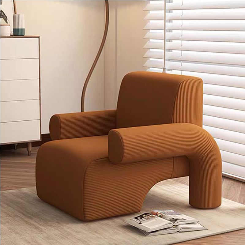 Nordic Style Fabric Armrest Fixed Backrest Abstract Arm Chair