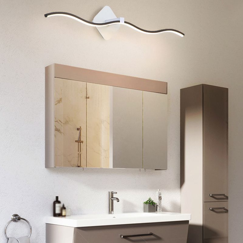 Lámpara de pared de baño de ola LED de metal LED de pared simple montada en la pared