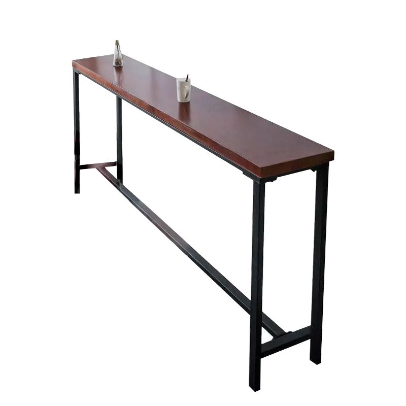 Industrial Style Solid Wood Bar Table Rectangle Bar Height Bar Dining Table
