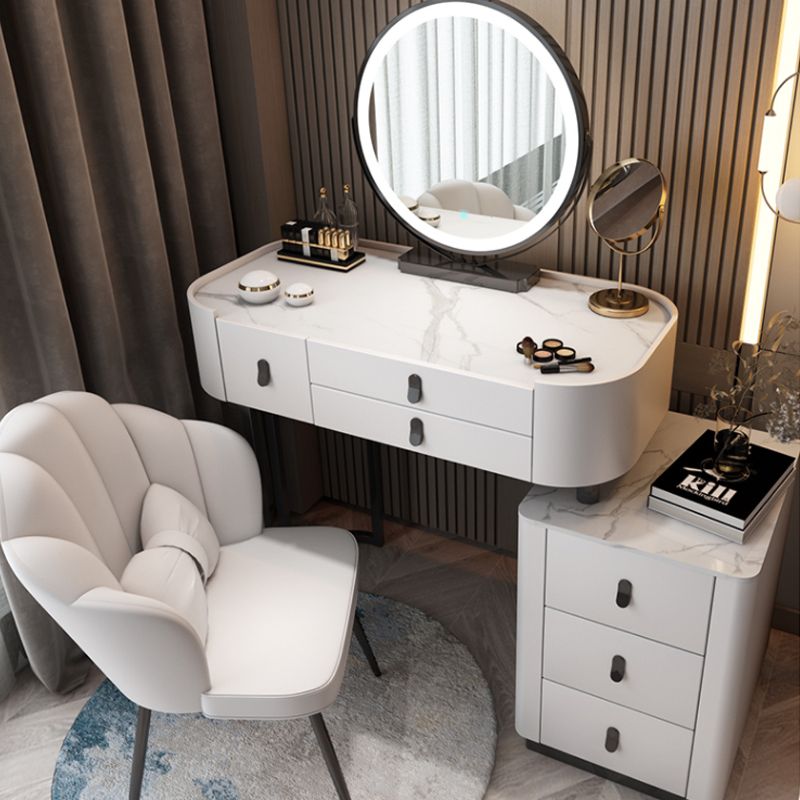 Glass/Stone Make-up Vanity Modern Vanity Dressing Table with Storage Drawers