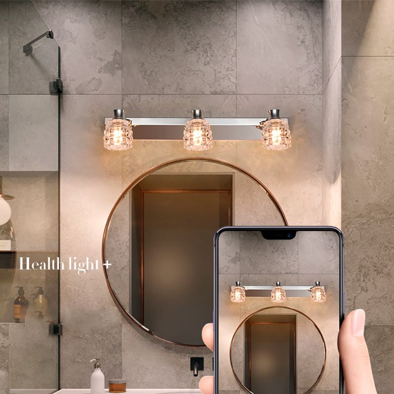 Moderno de maquillaje espejo de maquillaje de baño acero inoxidable acero inoxidable lámpara de espejo simple
