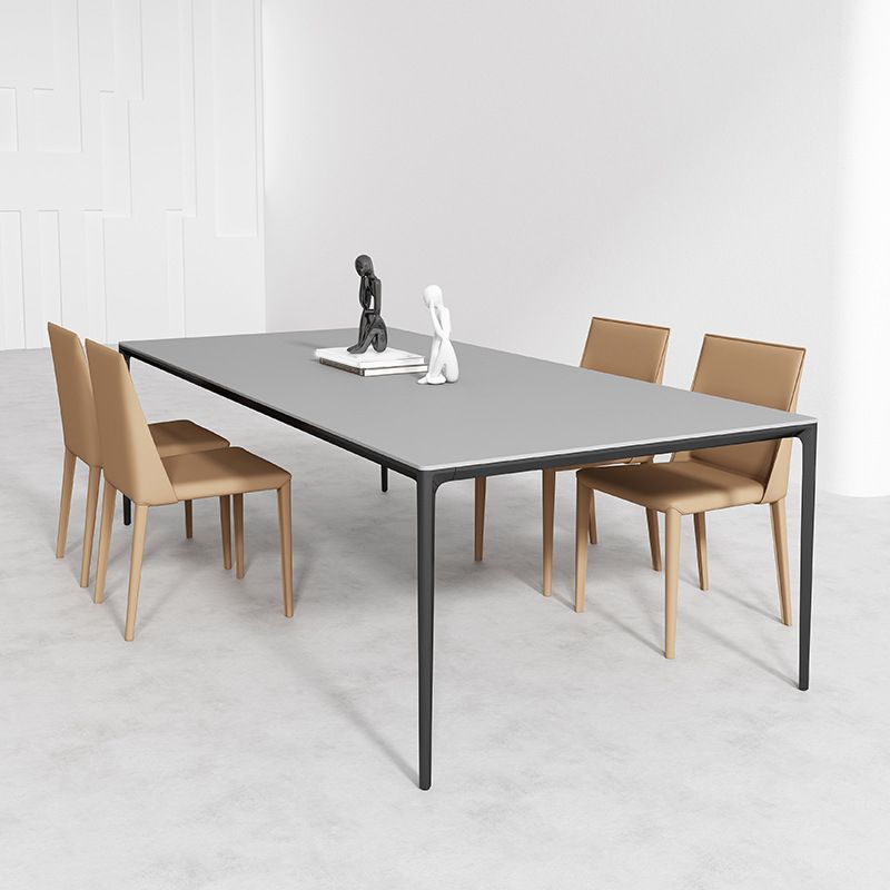 Modern Stone Dining Set 1/2/3/4/5 Pieces Dining Table Set with Solid Back Chairs