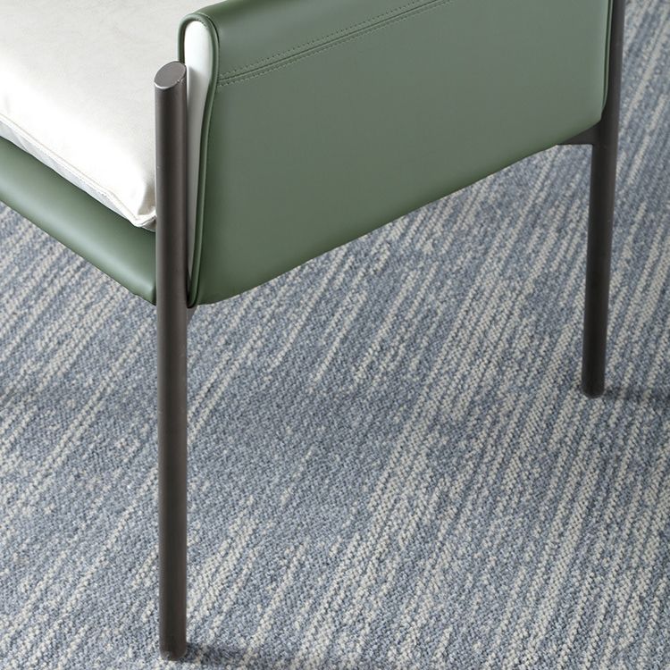 Contemporary Arm Chair Metal Solid Back Dining Room Chair for Indoor