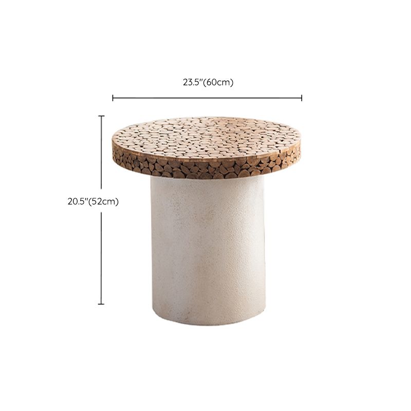 Rustic Solid Wood End Table Distressed Wood Round & Square Side Table Table