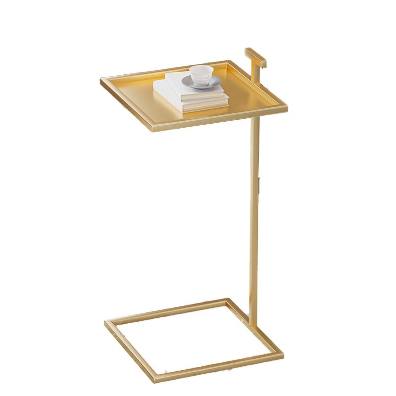 Mid-century Modern Square Tray Top Side Table 23.23" Tall Metal C End Table