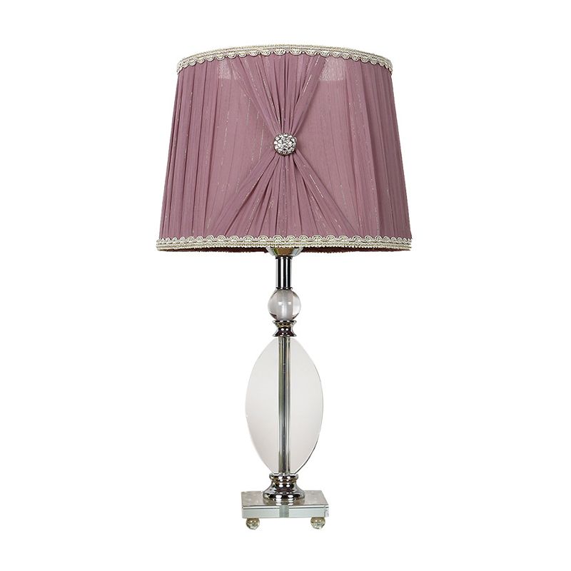 K9 Carril de cristal Noche Minimalismo 1 lámpara de mesa de la cabeza en púrpura con detalles trenzados falsos