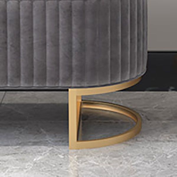 Modern Pouf Ottoman Velvet Upholstered Tear Resistant Round Ottoman with Chair Legs