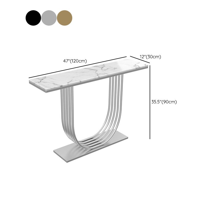 Glam Marble Console Table Rectangle Console Accent Table for Hall