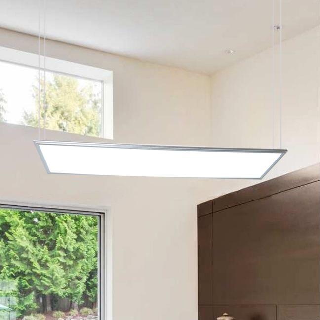12 "/23.5"/47 "de ancho/rectangular metal colgante de metal simplicidad lámpara de techo blanco led accesorio de techo blanco con difusor acrílico
