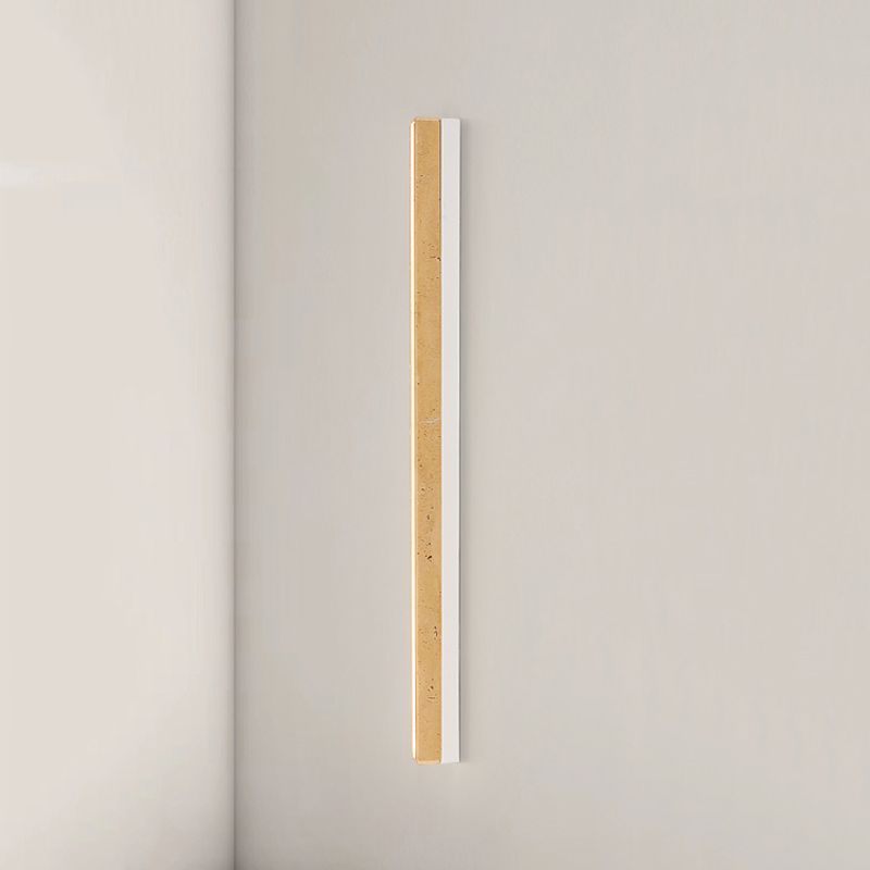 Linear Shape Stone Wall Mount Light Modern Style 1-Light Wall Light Sconce in Yellow