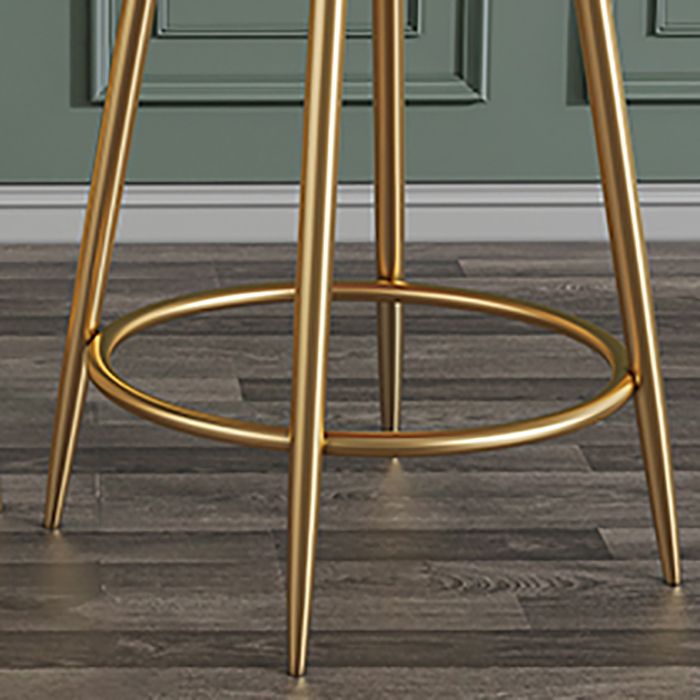 Nordic Low Back Bar Stool Round Counter Bar Stool with Metal Legs
