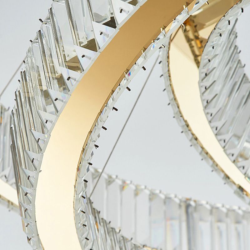 Multi-Tier Chandelier Light Fixture Modern Simplicity Crystal Pendant Lighting for Restaurant