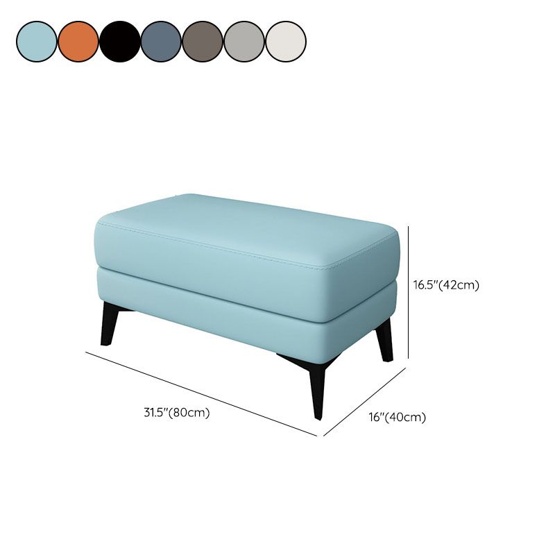 Modernism Leather Storage Ottomans Rectangle Storage Ottomans with Legs for Living Room