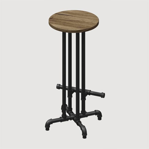 Rectangle Solid Wood Bar Table Set Industrial 1/4 Pieces Counter Table with High Stools