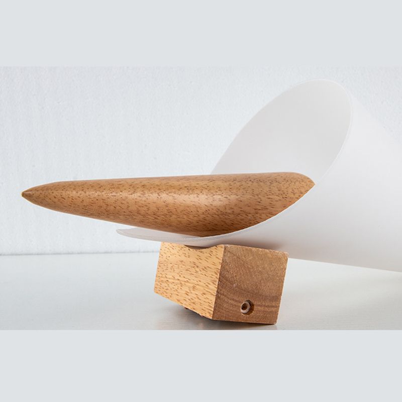 Simplicidad de sombra de vidrio blanco Lámpara de pared de madera Corredor de estilo nórdico Luz aplastante