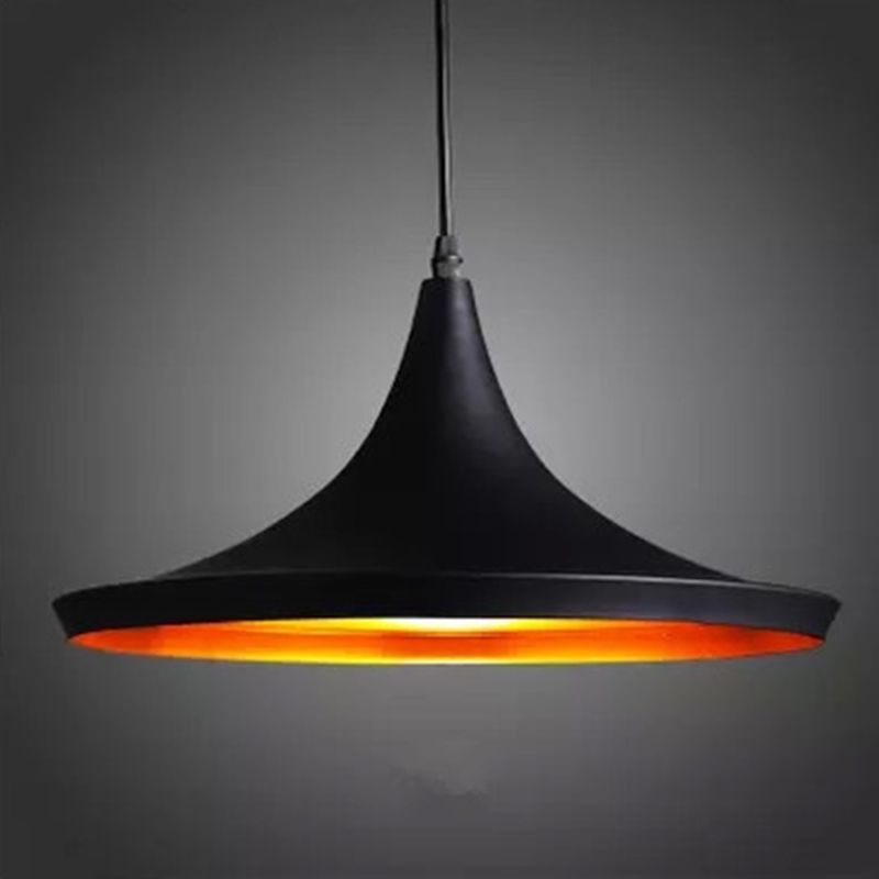 1 Light Schoolhouse Hanging Pendant Lights Industrial Style Metallic Pendant Ceiling Lights