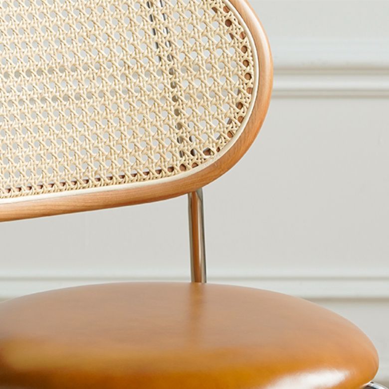 Industrial Dining Chair Leather Metal Base Dining Chair for Home