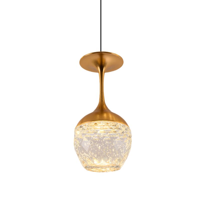 Bottle/Wine Cup Water Crystal Ceiling Pendant Decorative Dining Table LED Suspension Light in Gold