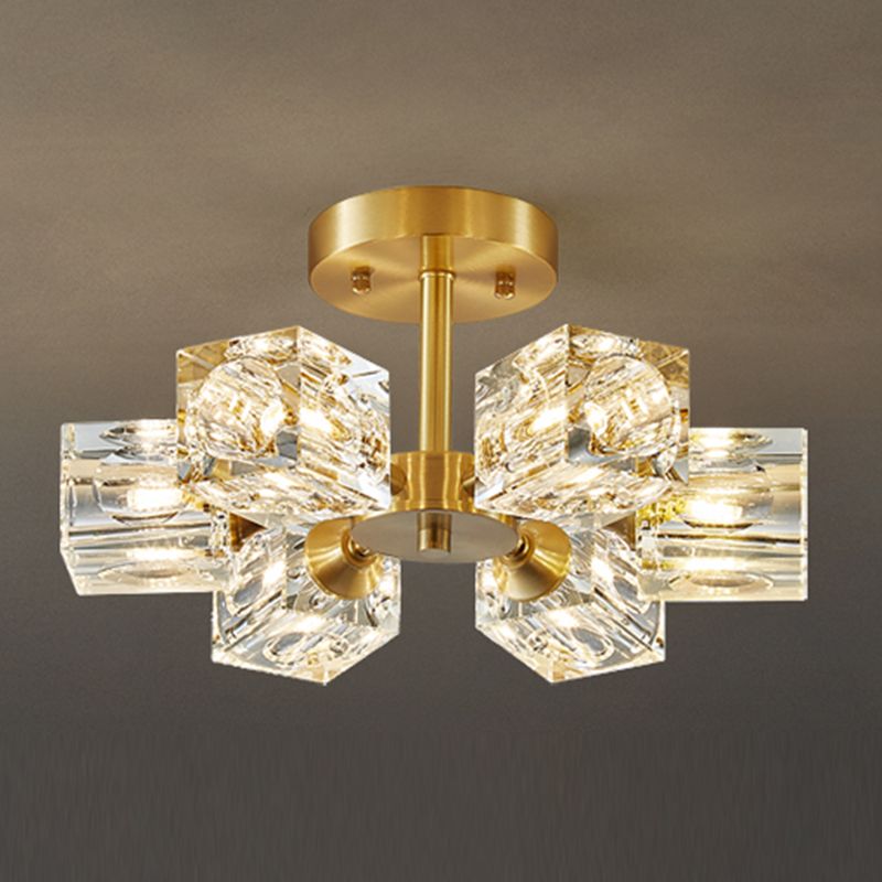 Colonial Style Geometry Ceiling Fixtures Metal Ceiling Flush Mount in Bronze