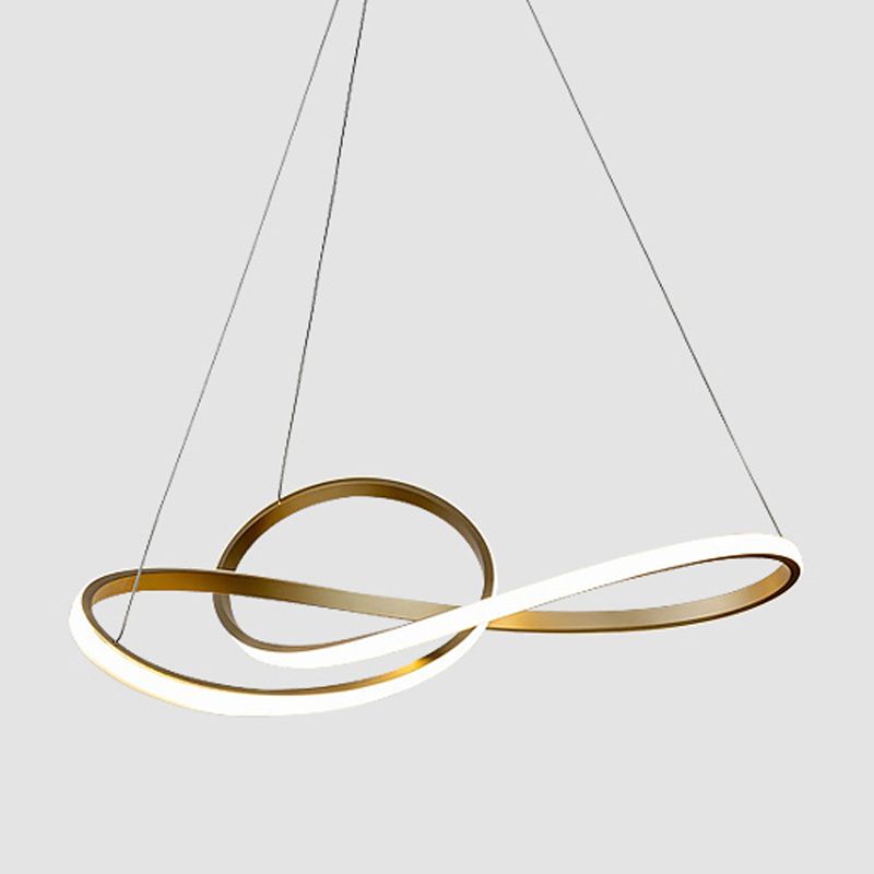 Spiralschatten Kronleuchter Licht modernes Metall 1 helles Kronleuchter -Beleuchtungsbestand
