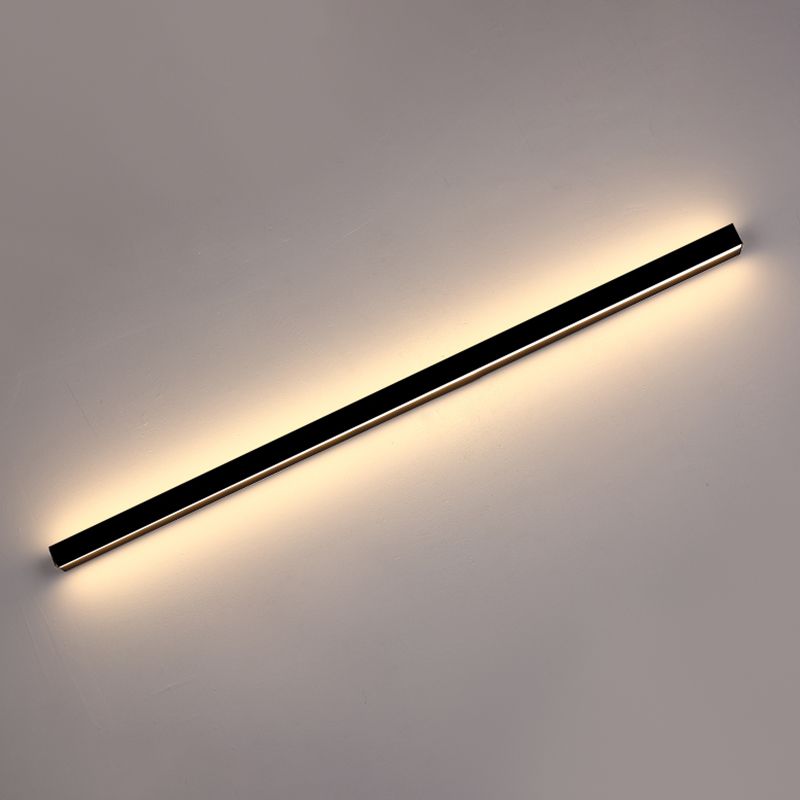 Forma di forma di metallo lineare Stile moderno 1- Montaggio leggero Montano Luce in nero