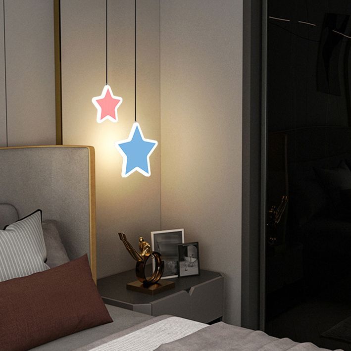 Geometrical Bedroom Pendant Light Fixture Metal LED Nordic Pendant Ceiling Light in Black