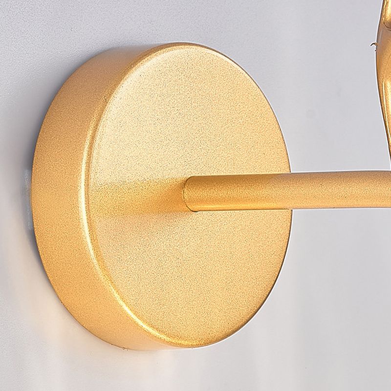 Globe Shape Wall Lamp Modern Style Glass 1 Light Wall Sconce in Black/ Gold
