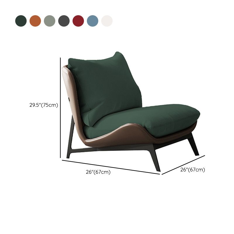 Fixed Back Pillow Lounge Chair Fabric Seat Chair with Black Legs