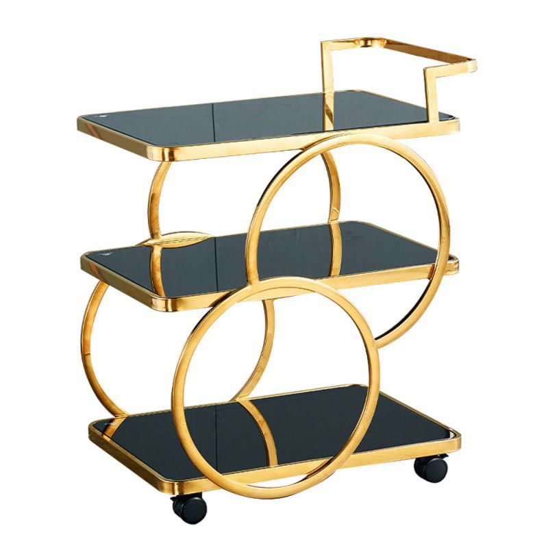 Home Dining Rectangular Prep Table Modern  3-Tier Kitchen Trolley