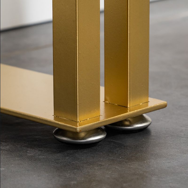 Industrial Bar Height Table Stone Top Bistro Bar Table with Gold Base