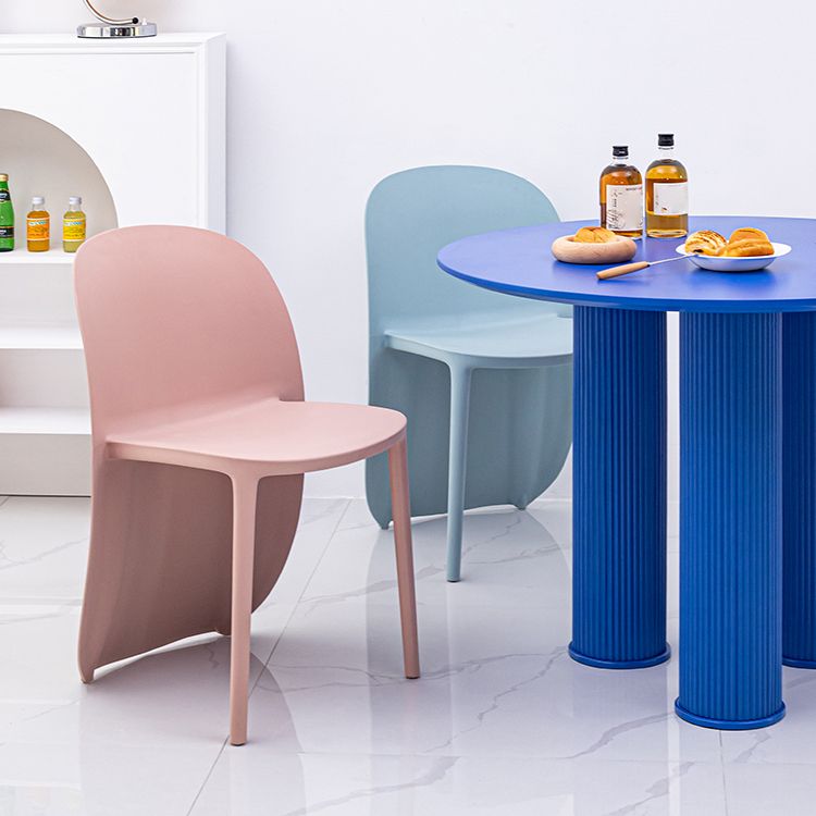 Silla de comedor de plástico de estilo nórdico, sillas laterales sin brazos para cocina (juego de 2)