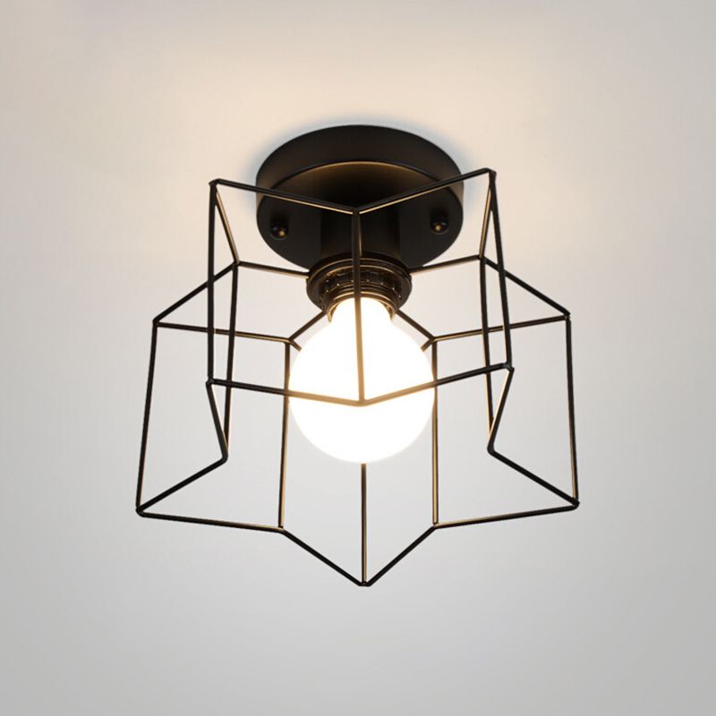 Single Modern Black Flush Mount Lighting Metal Ceiling Light for Living Room
