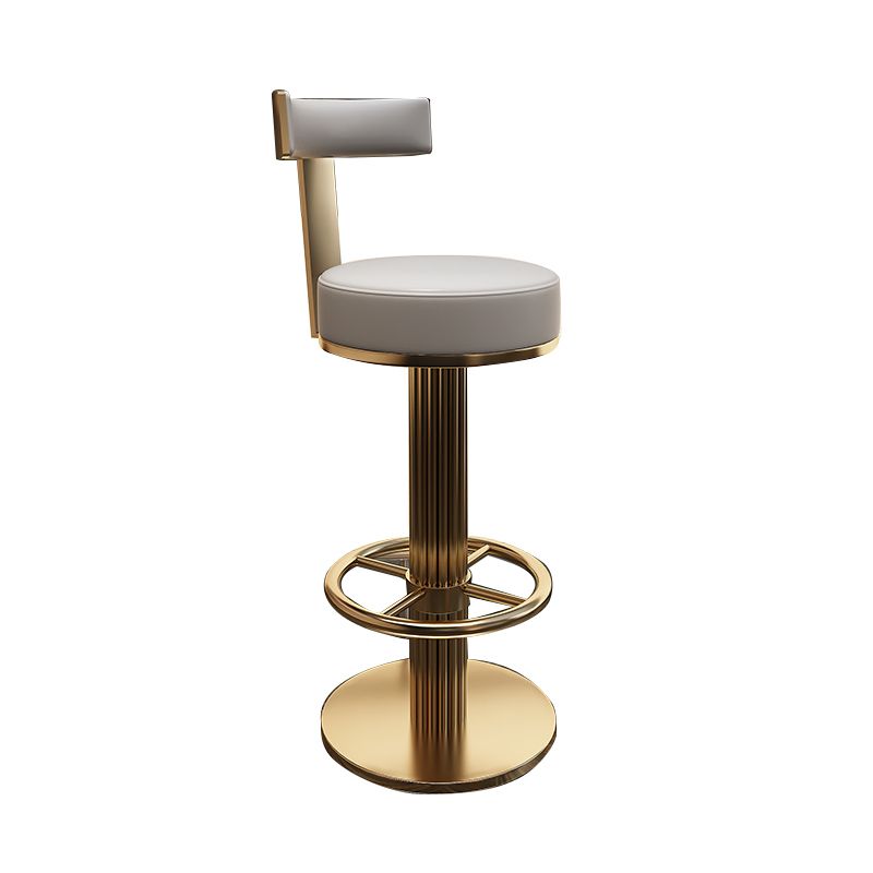 Glam Leather Bar Stool Adjustable Gold Base Counter Stool for Bristol
