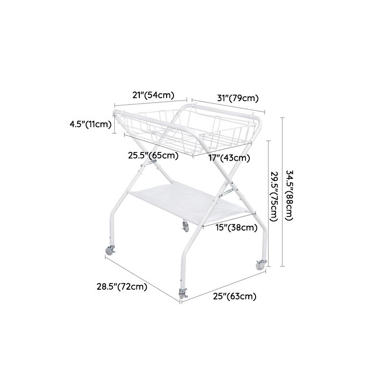 Portable Changing Table White Baby Changing Table with Shelf