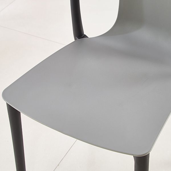 Modern Dining Room Armless Plastic Slat Back Stacking Dining Chair