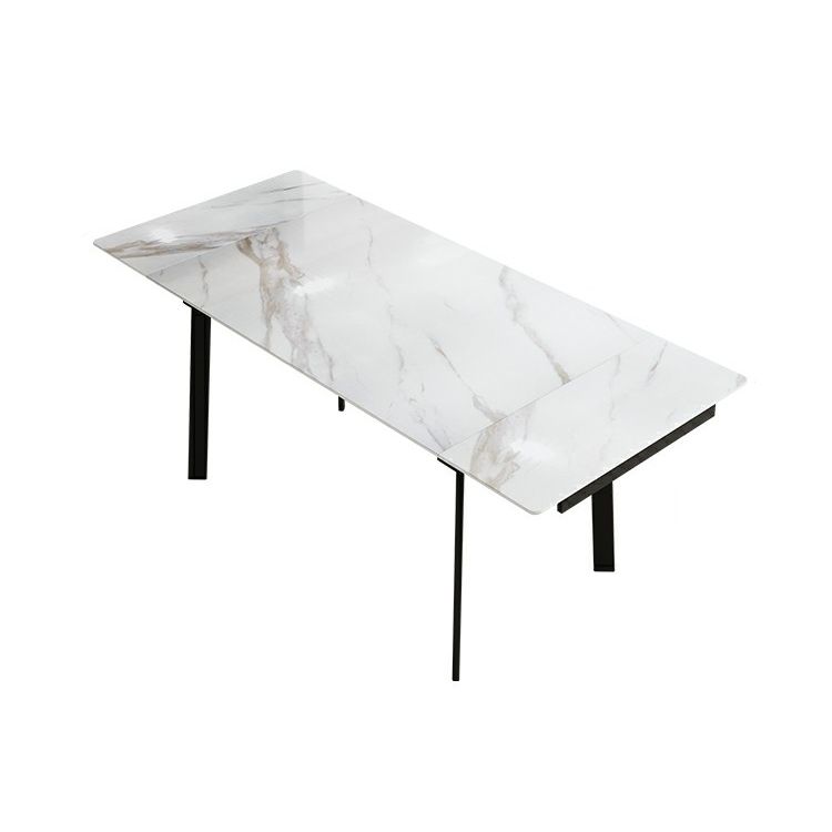 Contemporary Sintered Stone Dining Furniture with Rectangle DiningSet with Removable Leaf