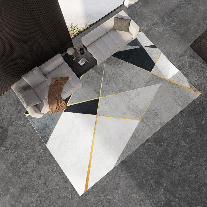 Simplicity Washable Carpet Modern Area Rug Polyester Stain Resistant Area Rug for Home Decor