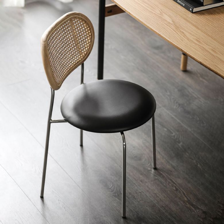 Kitchen Armless Side Chair Metal Legs King Louis Back Dining Chair