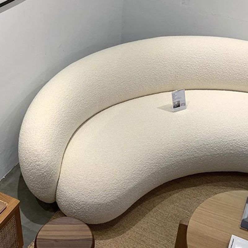 Contemporary Recessed Arm Curved Sofay Moon Shape Sofa for Living Room