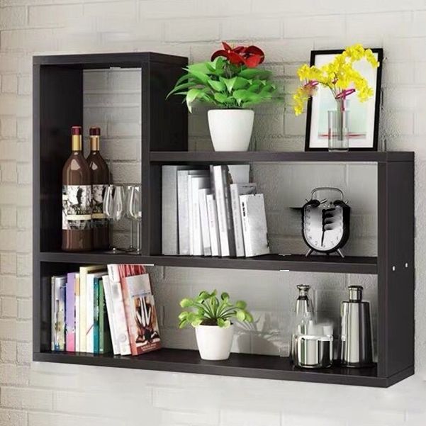 Modern Floating Book Shelf Wall Mounted Manufactured Wood Bookcase
