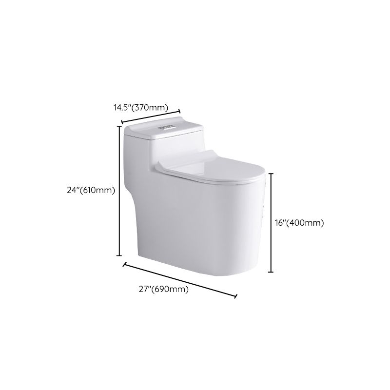 Contemporary All-In-One Toilet White Toilet Bowl with Toilet Seat