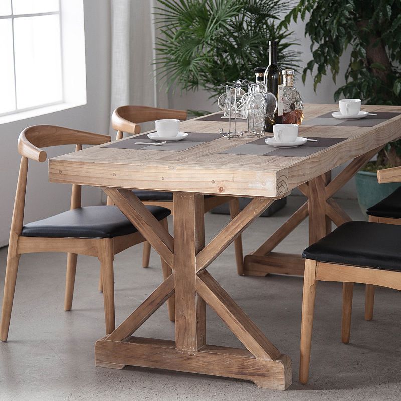 Glam Style Rectangle Solid Wood Dining Set 1/2/3/5 Pieces Dining Set for Dining Areas