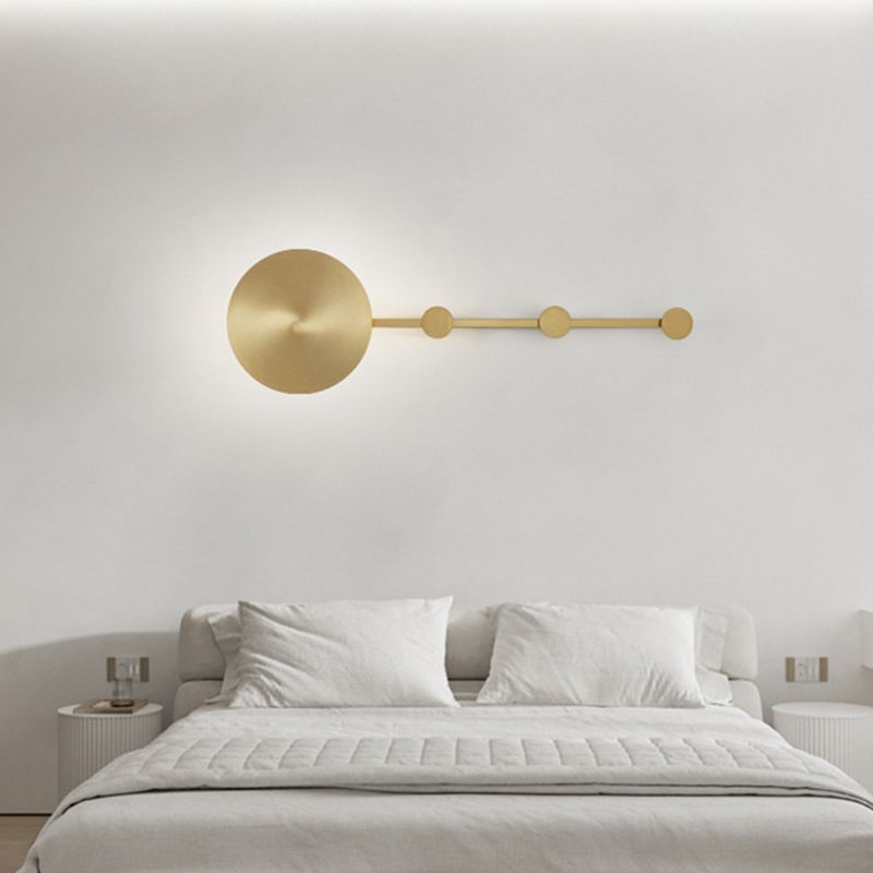 1-Light Round Sconce Light Fixture Modern Metal Wall Light for Hallway